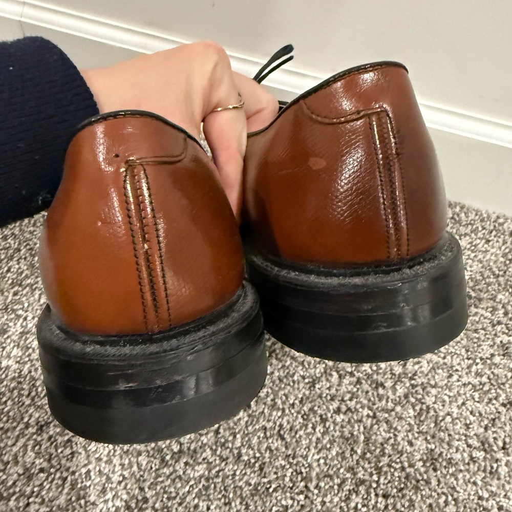 Hofheimer's Cavaliers men's brown leather Oxford dress shoes, size 12 - Picture 7 of 16